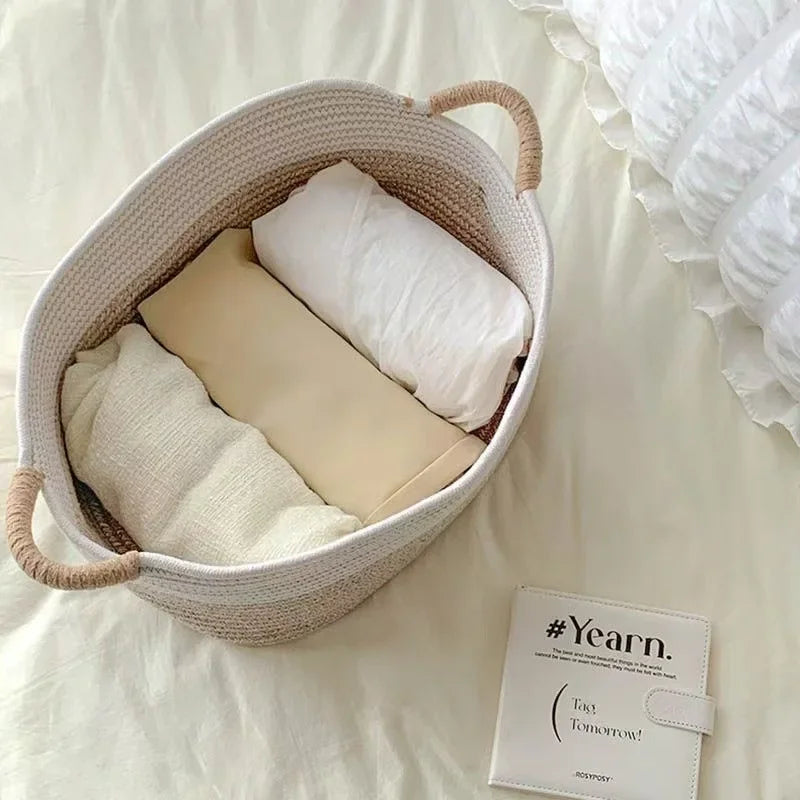 Panier de rangement en corde tressée
