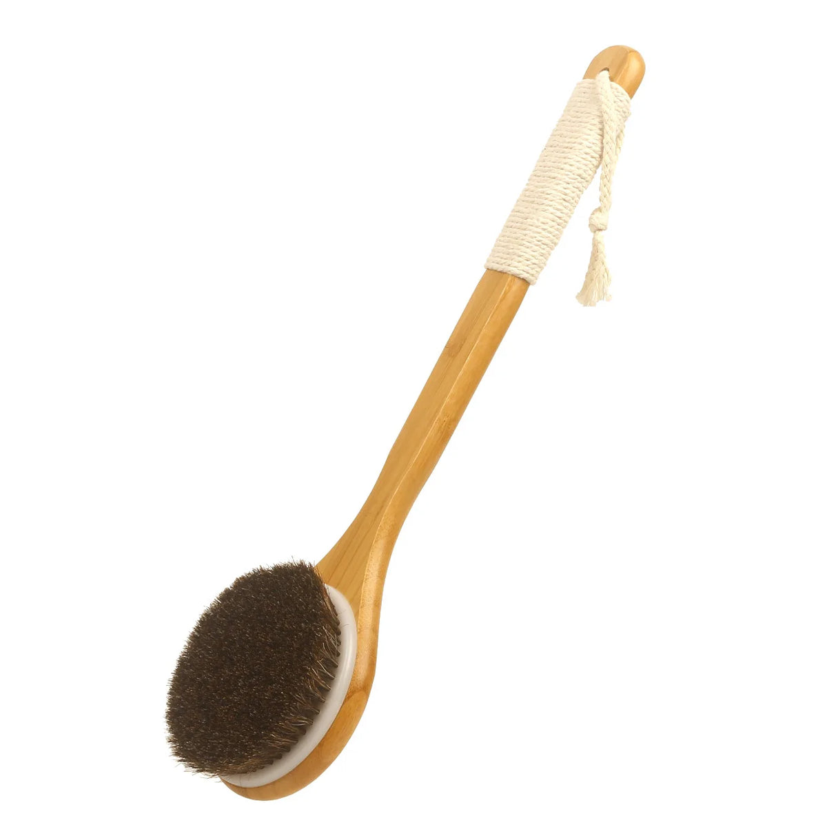Brosse de bain en bois à long manche