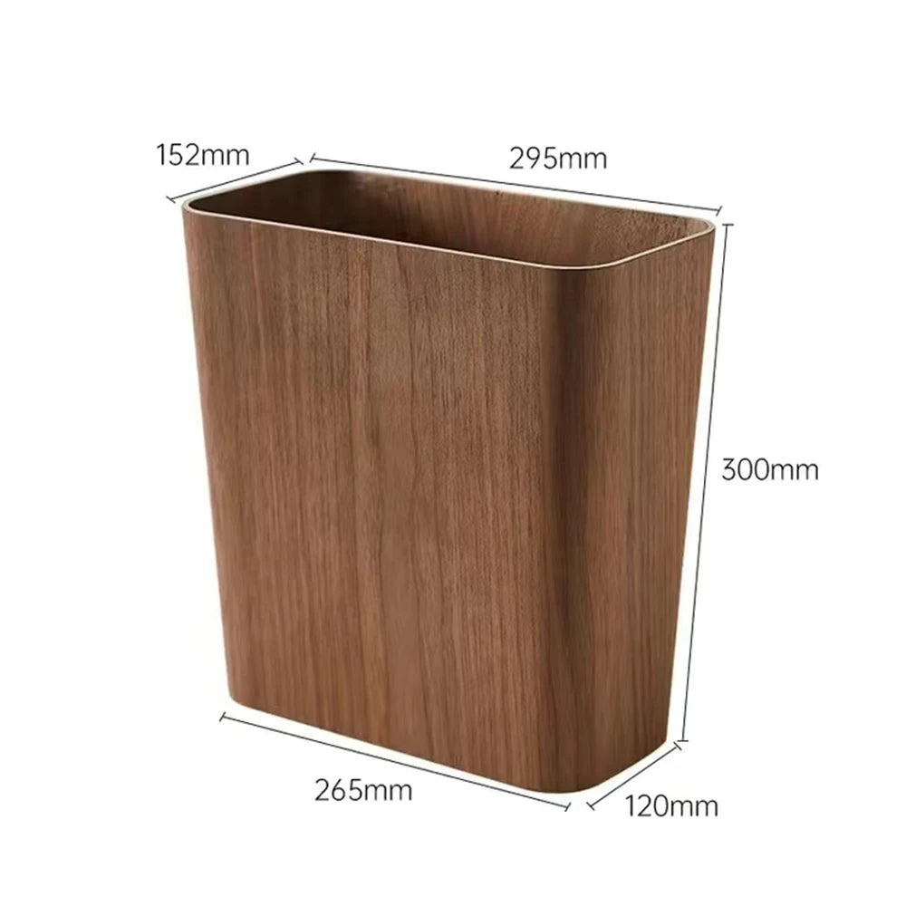 Poubelle de salle de bain en bois
