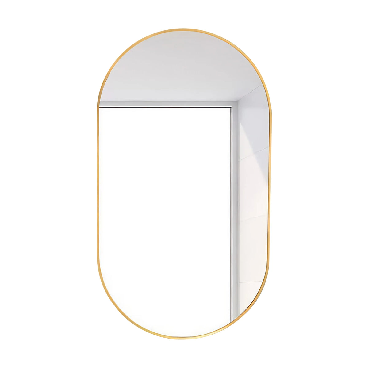 Miroir ovale à cadre doré, 50 × 80 cm