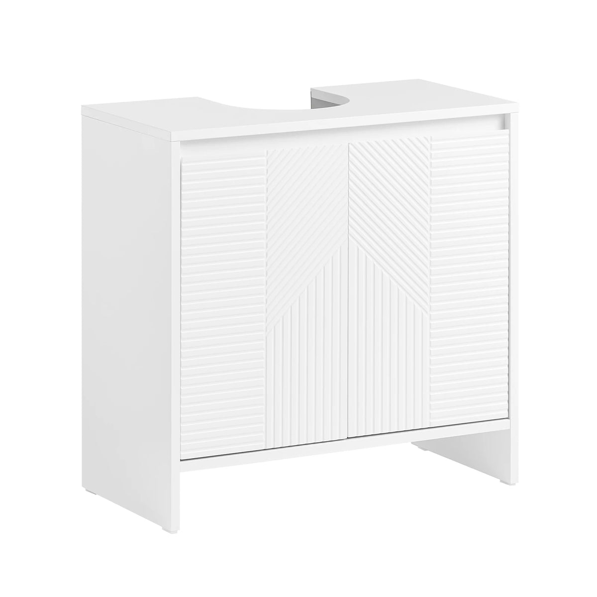 Meuble sous-vasque blanc, étagères réglables