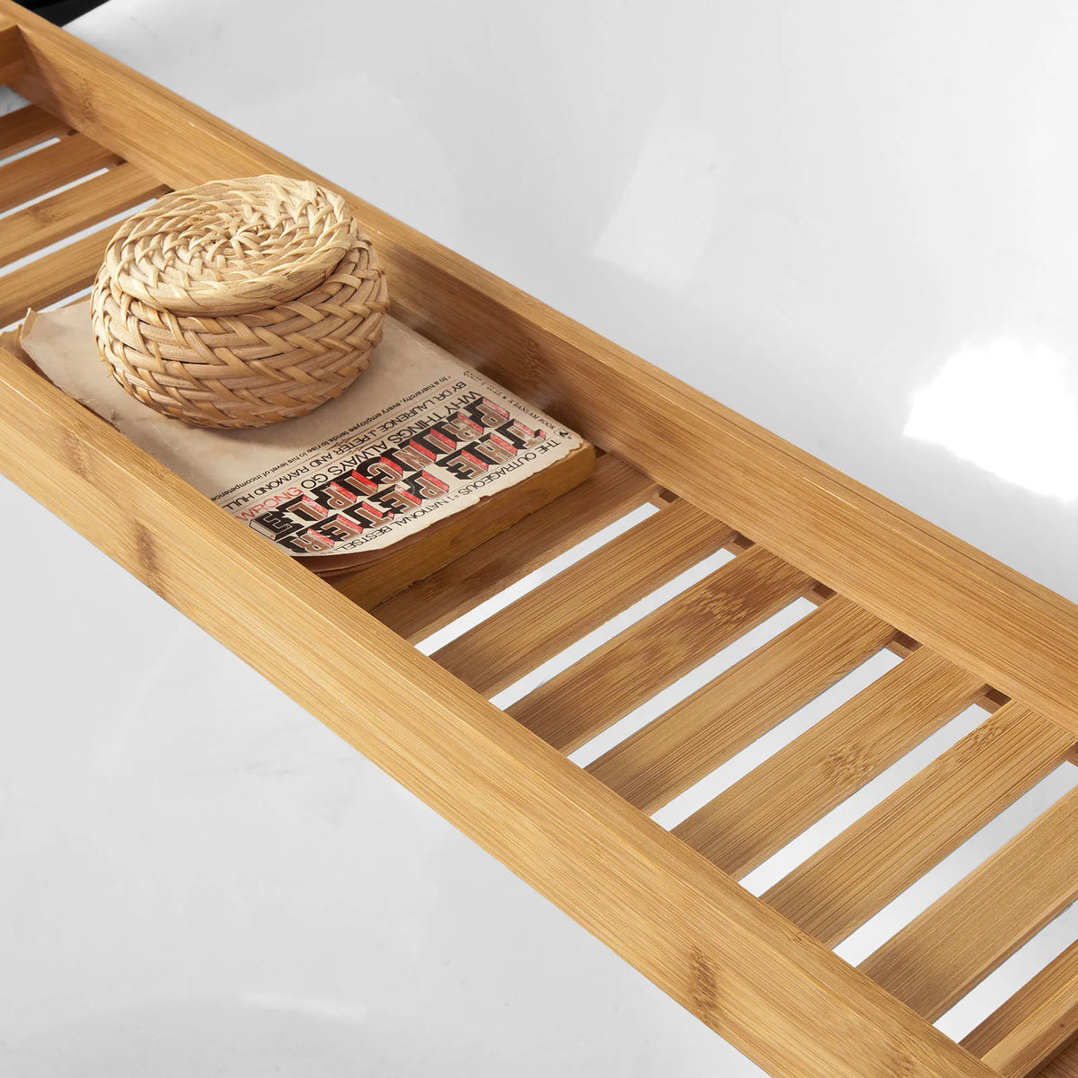 Pont de baignoire en bambou, 80 cm
