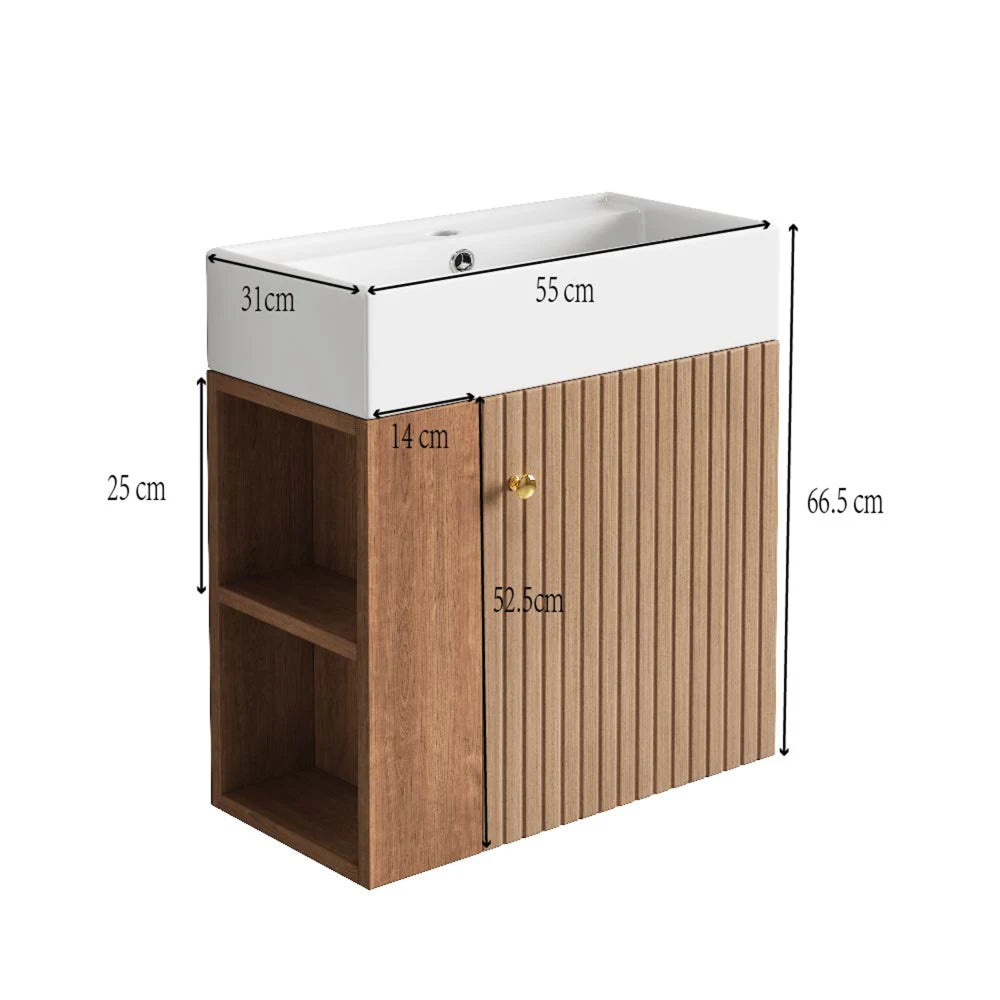 Meuble sous-vasque suspendu, 55 cm