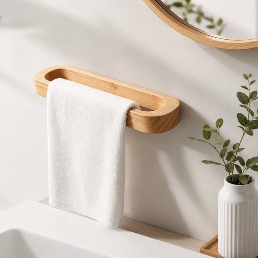 Barre porte-serviettes murale en bois