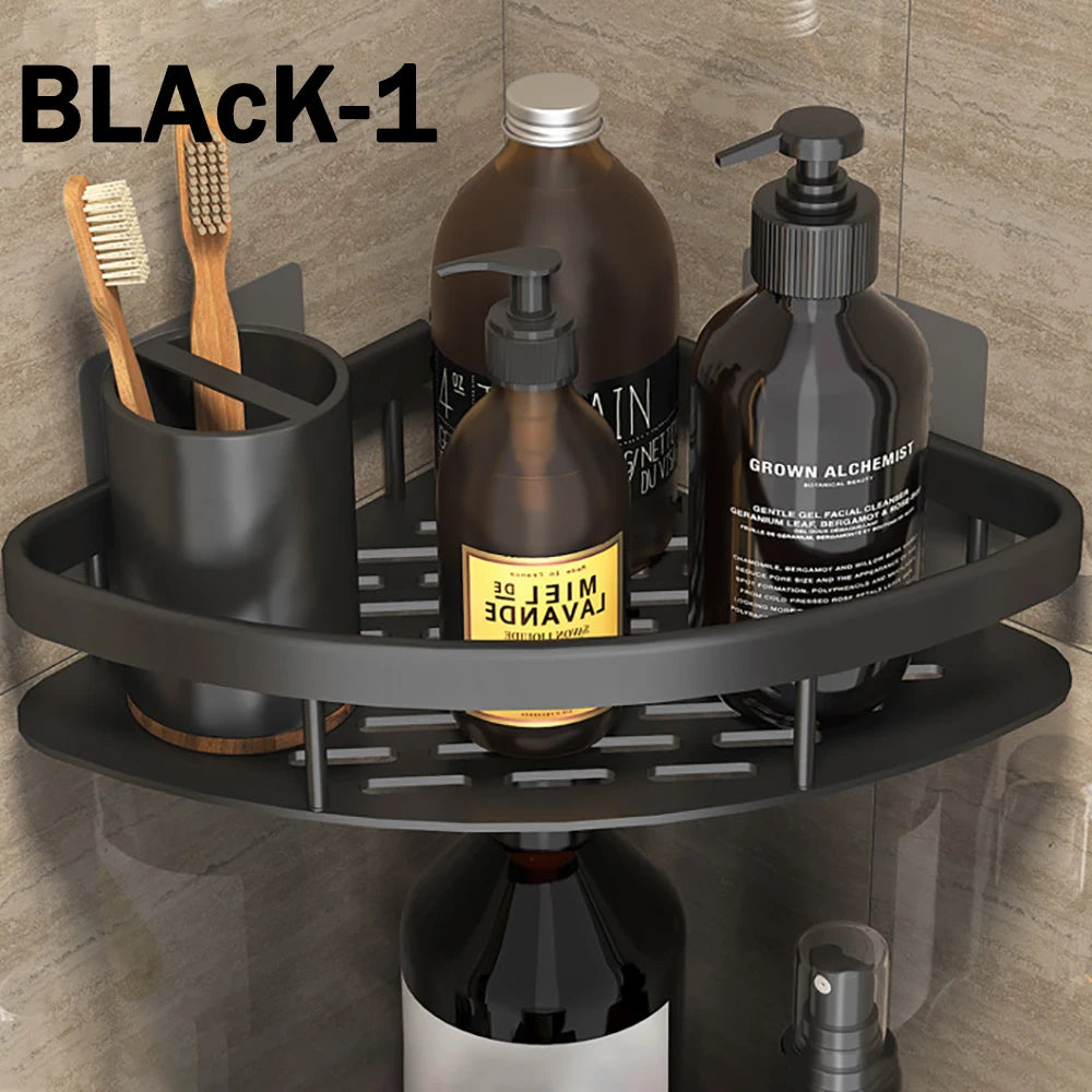 Étagère de douche en aluminium, sans perçage