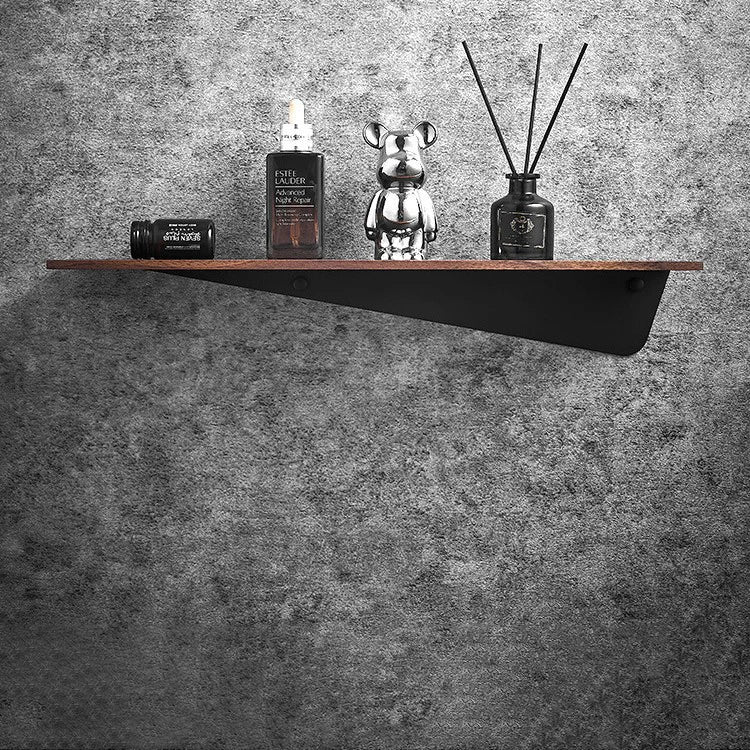 Étagère de douche en aluminium, finition noyer