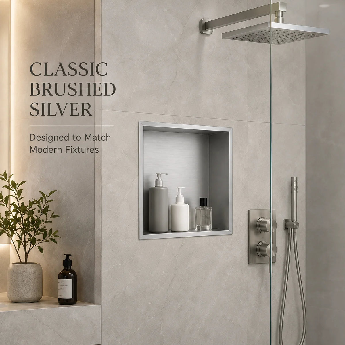 Niche de douche encastrable en inox