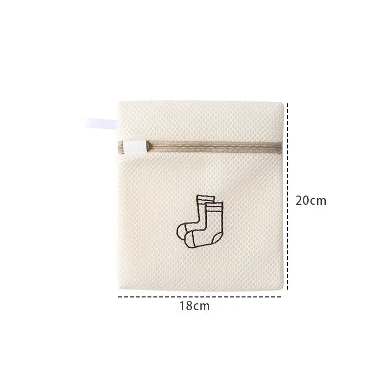 1/4/6PCS Laundry Bag Sets For Washing Machines Embroidery Fine Mesh Underwear Organizer Basket Clothes Cleaning Anti-deformation