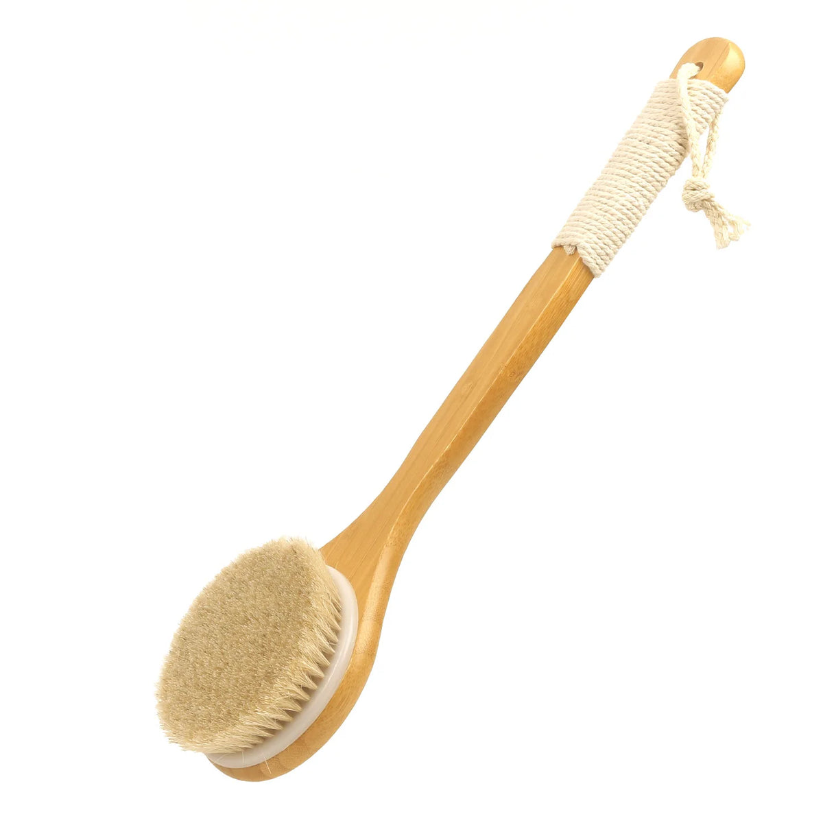 Brosse de bain en bois à long manche