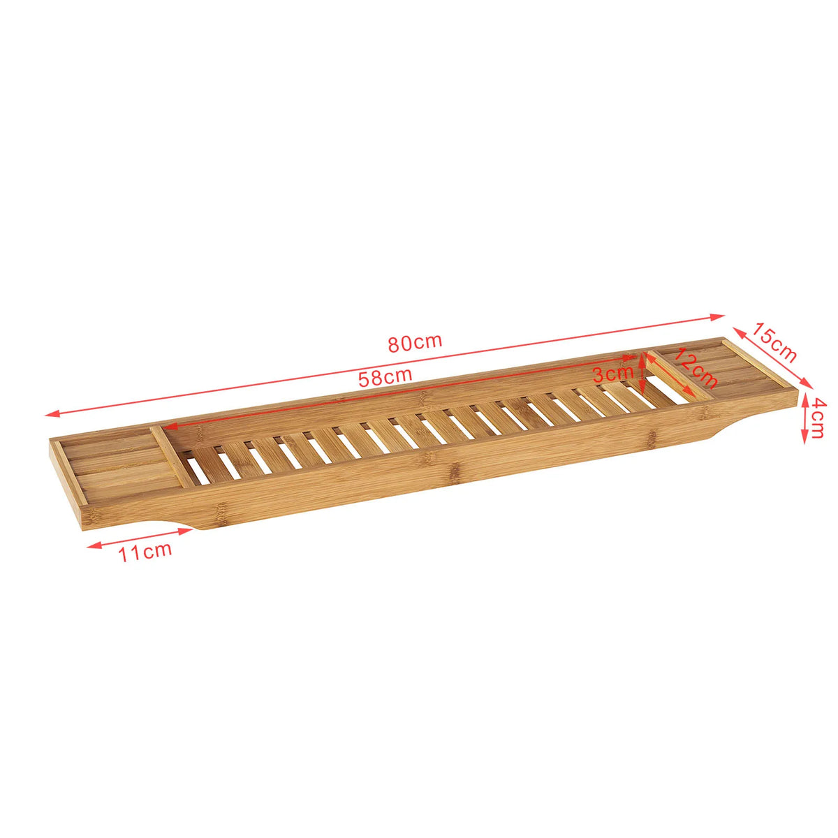 Pont de baignoire en bambou, 80 cm