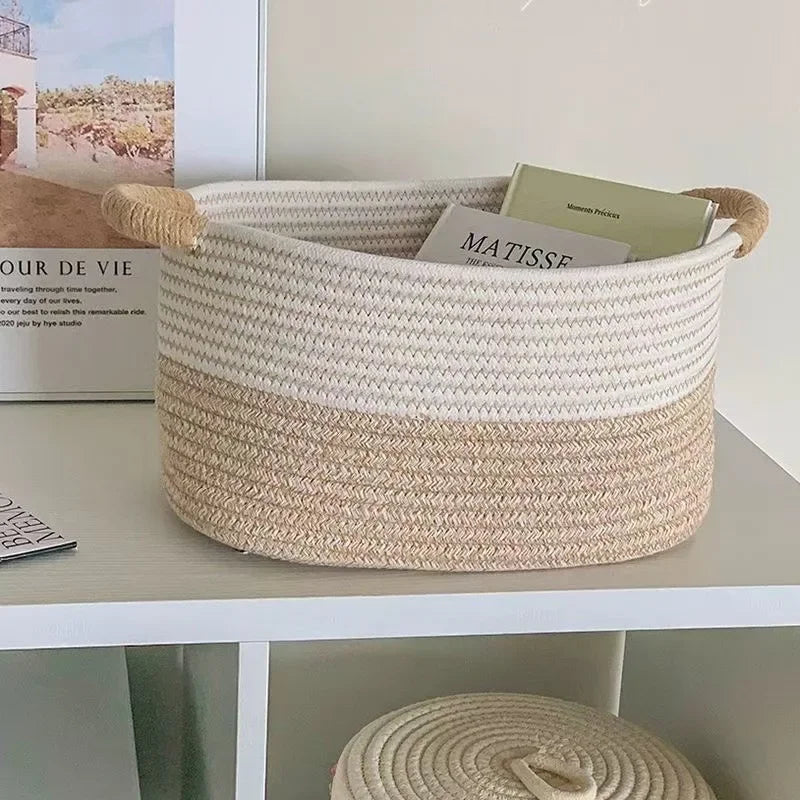 Panier de rangement en corde tressée