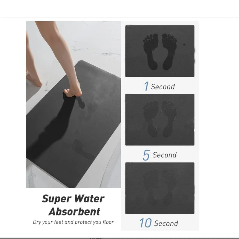 Tapis de bain en terre de diatomée, crème