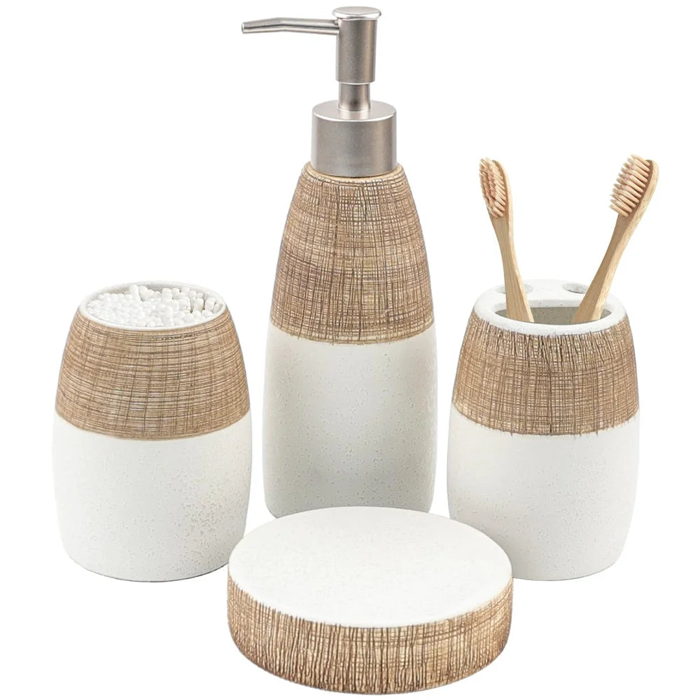 Set de salle de bain en céramique, 4 pièces