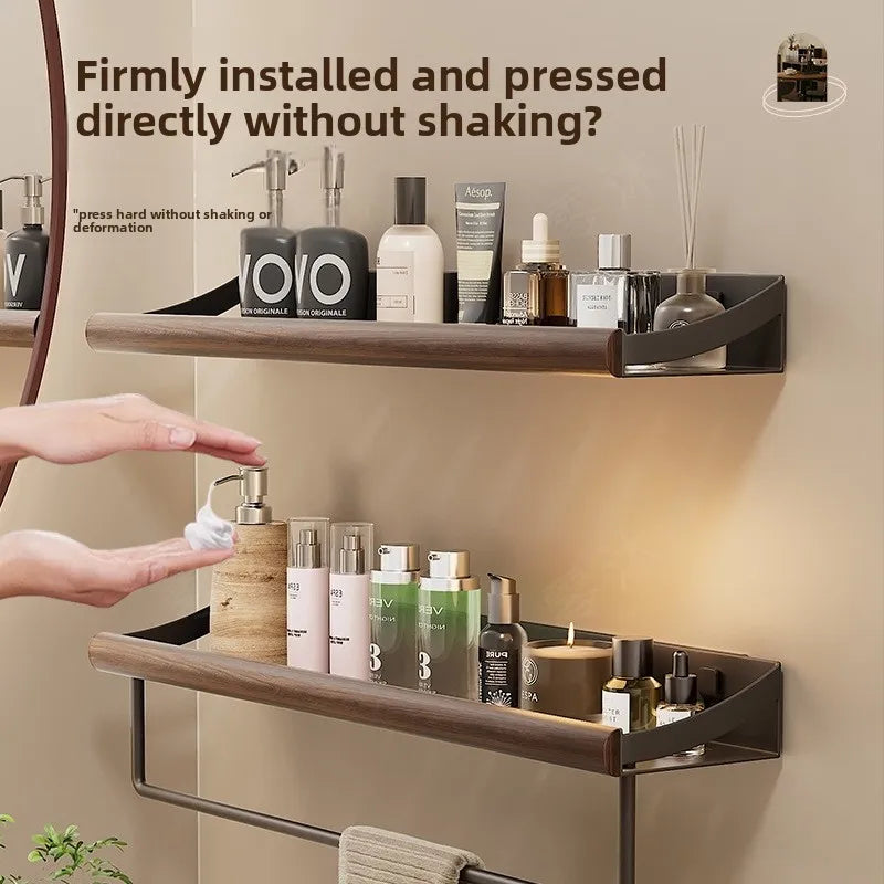 Étagère de douche en bois, sans perçage