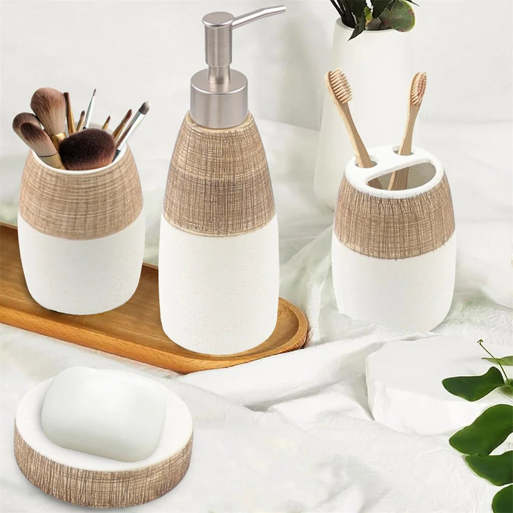 Set de salle de bain en céramique, 4 pièces