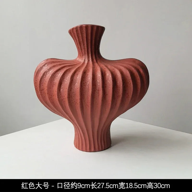 Vase en céramique wabi-sabi, fait main