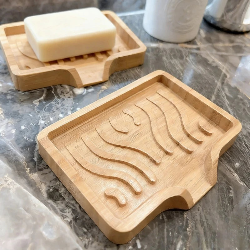 Porte-savon égouttoir en bambou