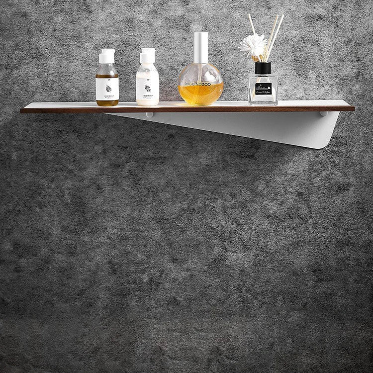 Étagère de douche en aluminium, finition noyer
