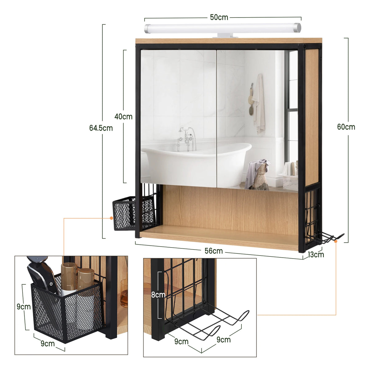 Armoire de toilette à miroir LED