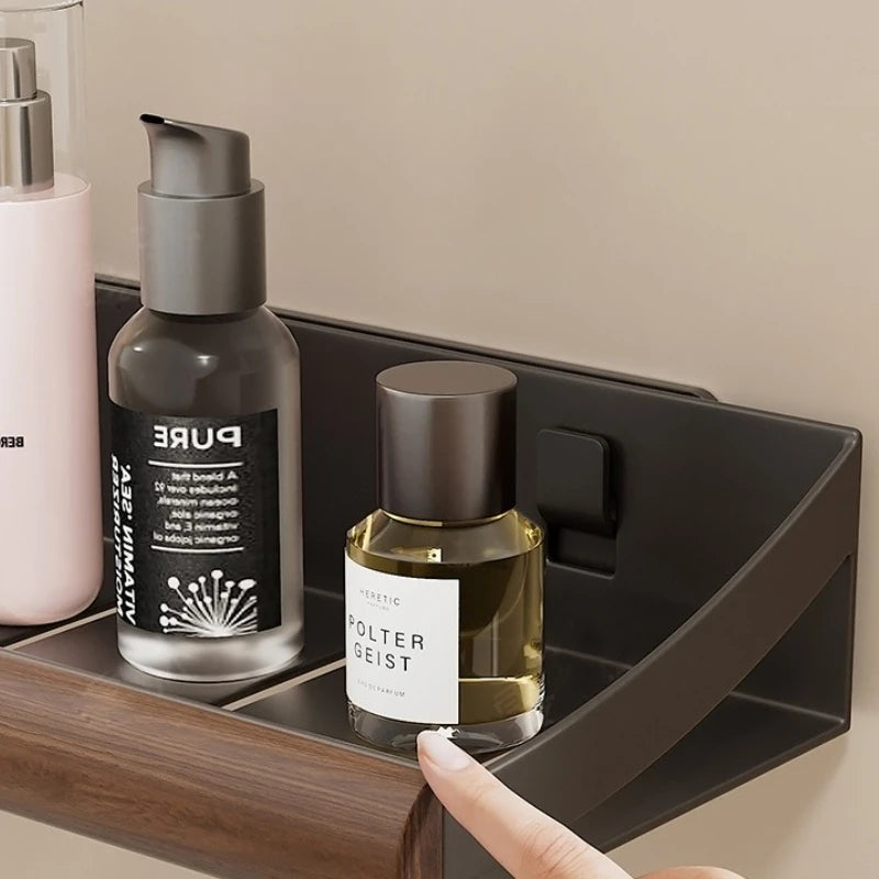 Étagère de douche en bois, sans perçage