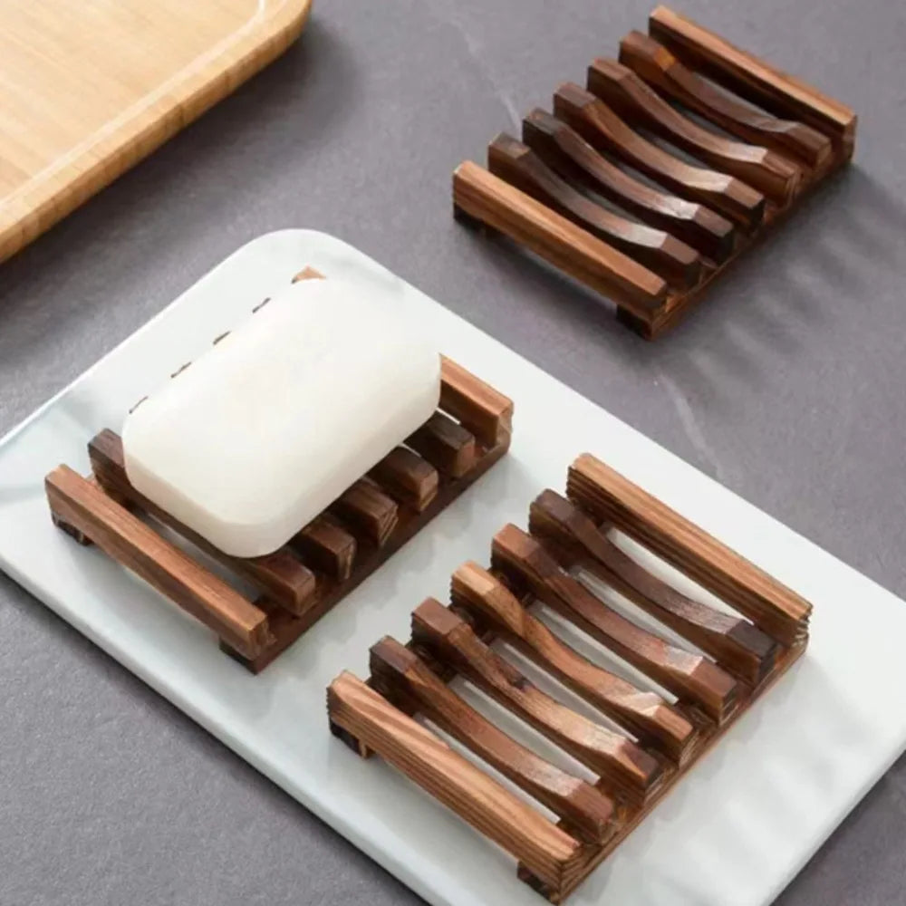 Porte-savon égouttoir en bois