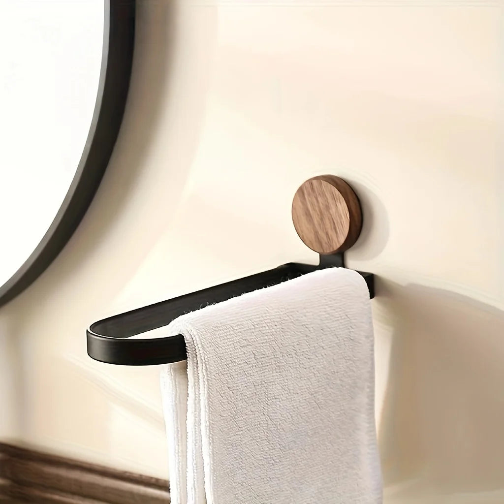 Porte-serviettes pliant en bois massif, sans perçage