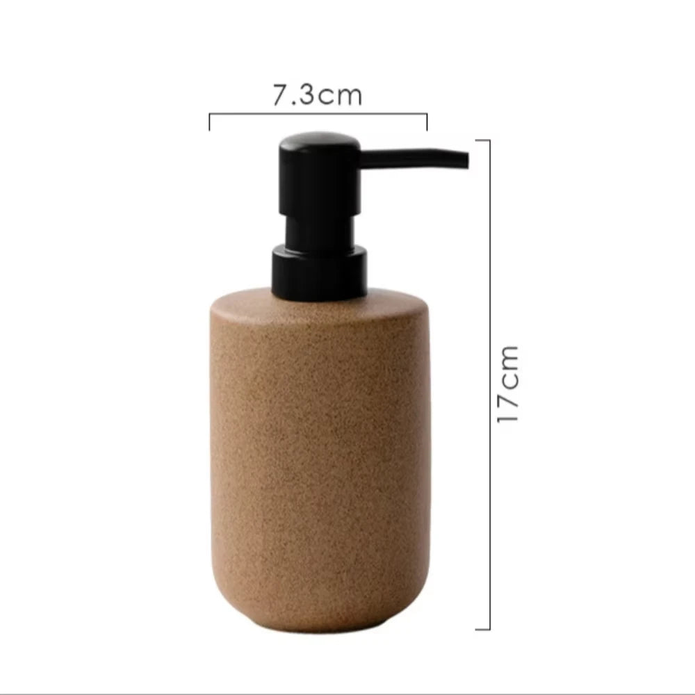 Distributeur de savon en céramique, wabi-sabi