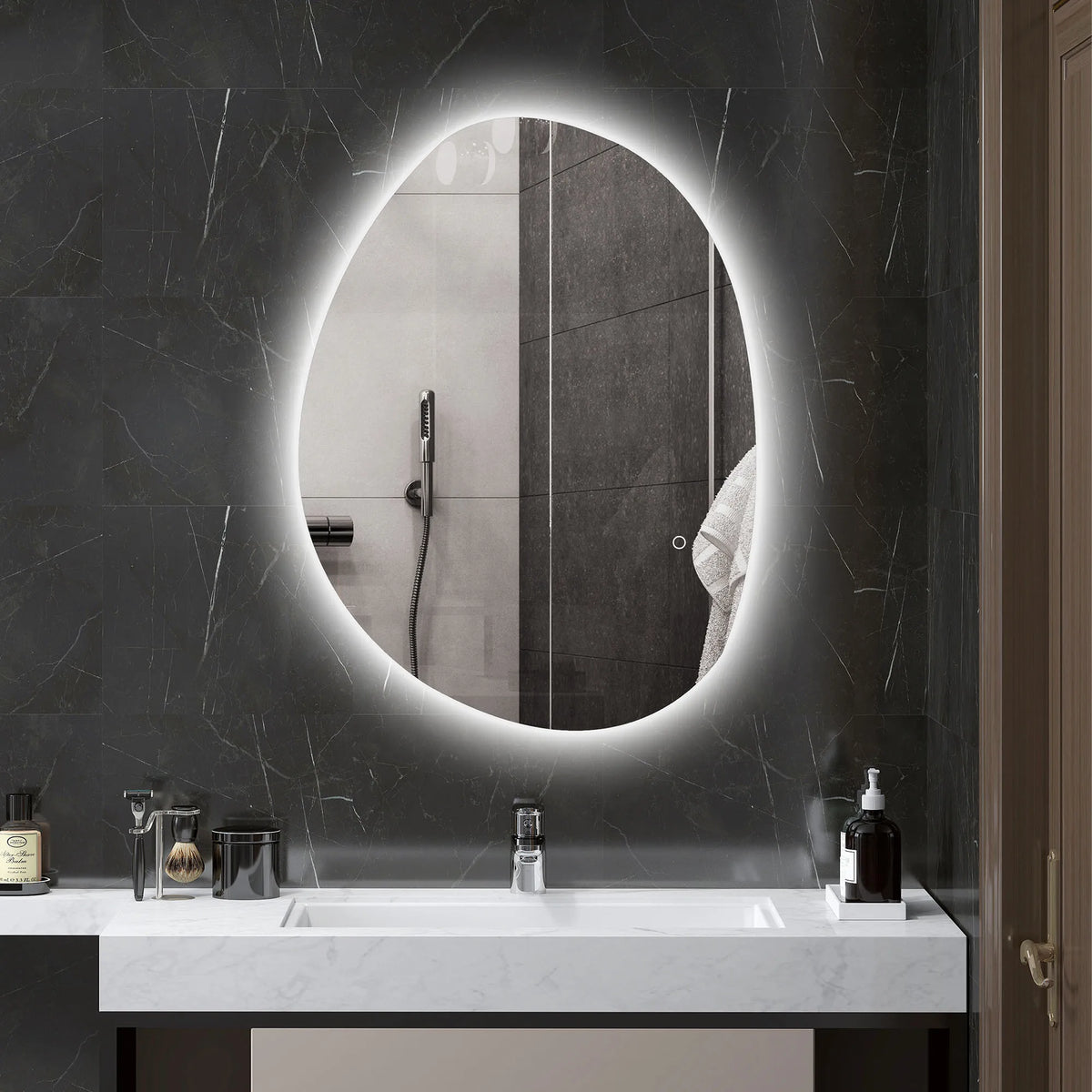 Miroir de salle de bain LED, 3 températures