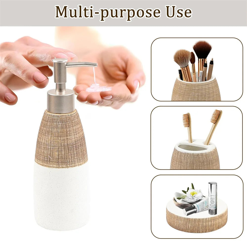 Set de salle de bain en céramique, 4 pièces