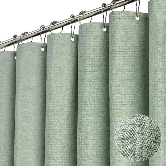 Rideau de douche en lin, crochets métal