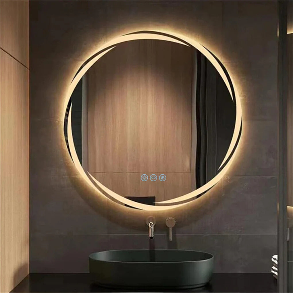Miroir rond rétroéclairé, anti-buée