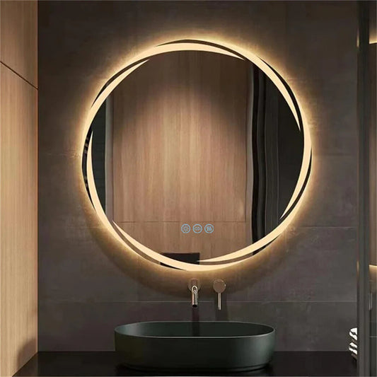 Miroir rond rétroéclairé, anti-buée