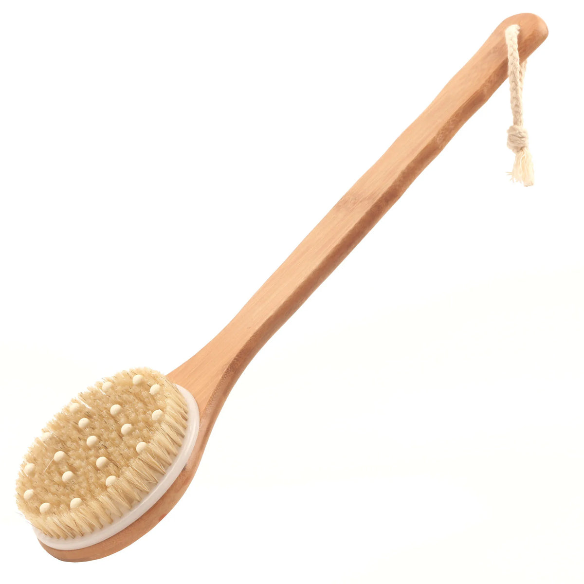Brosse de bain en bois à long manche