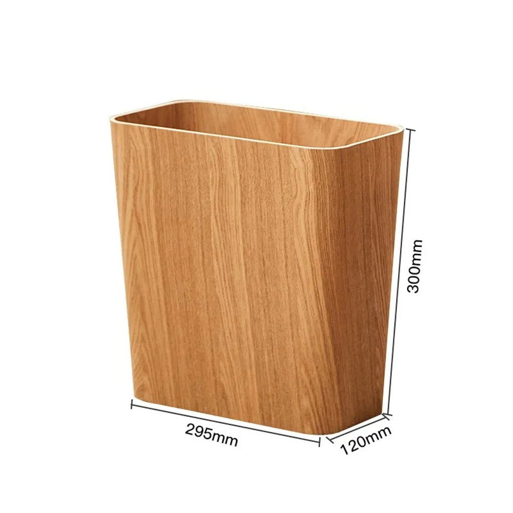 Poubelle de salle de bain en bois
