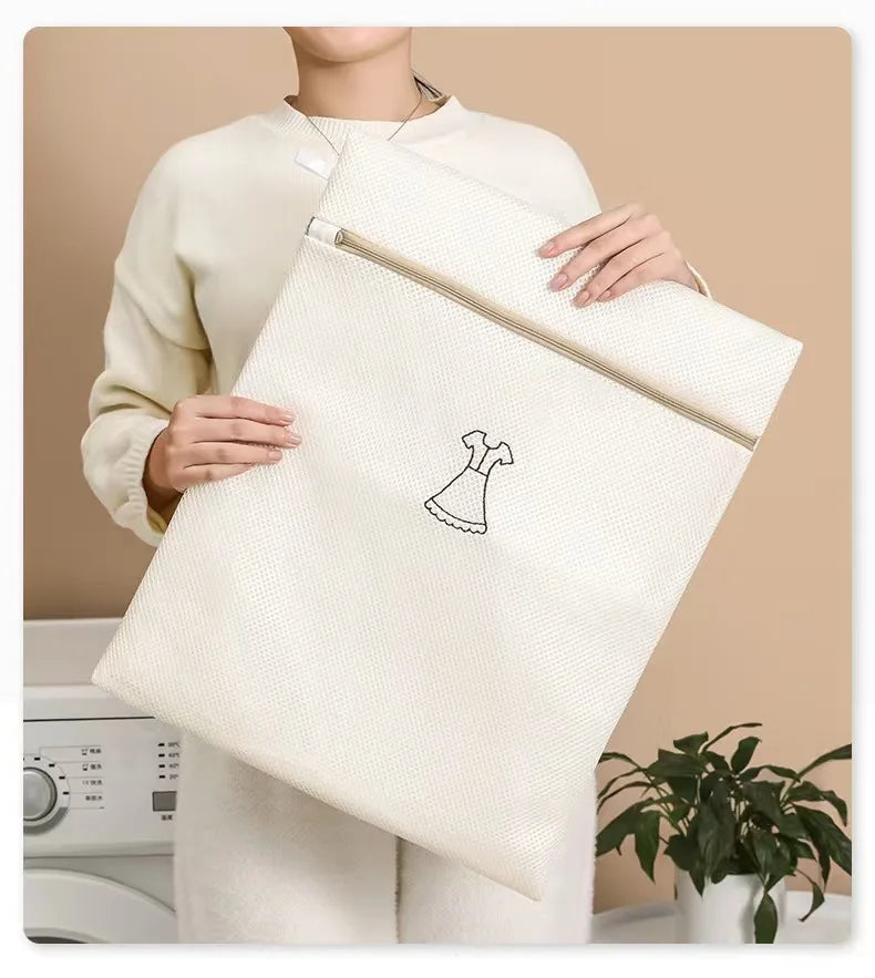 1/4/6PCS Laundry Bag Sets For Washing Machines Embroidery Fine Mesh Underwear Organizer Basket Clothes Cleaning Anti-deformation