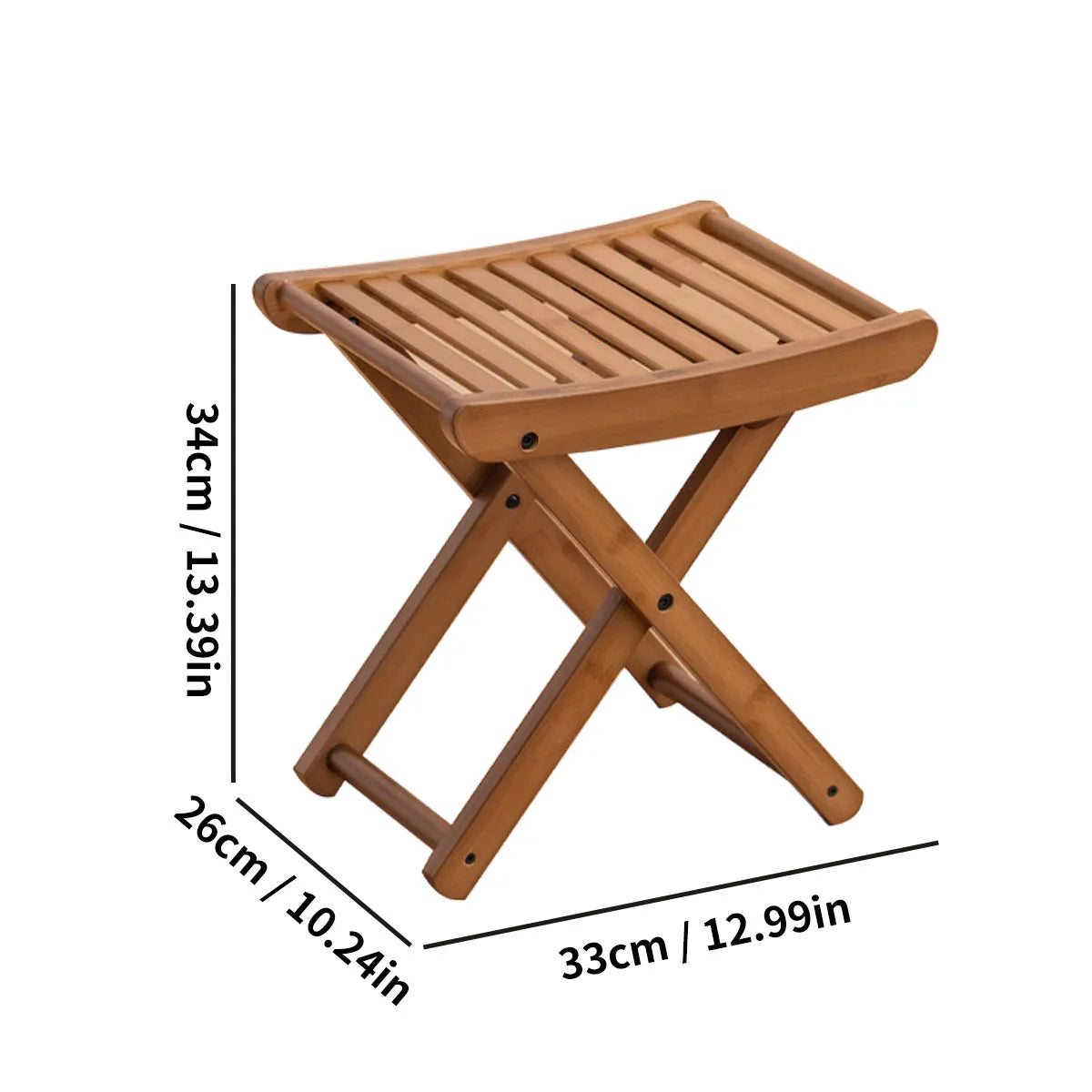 Tabouret de douche pliant en bambou
