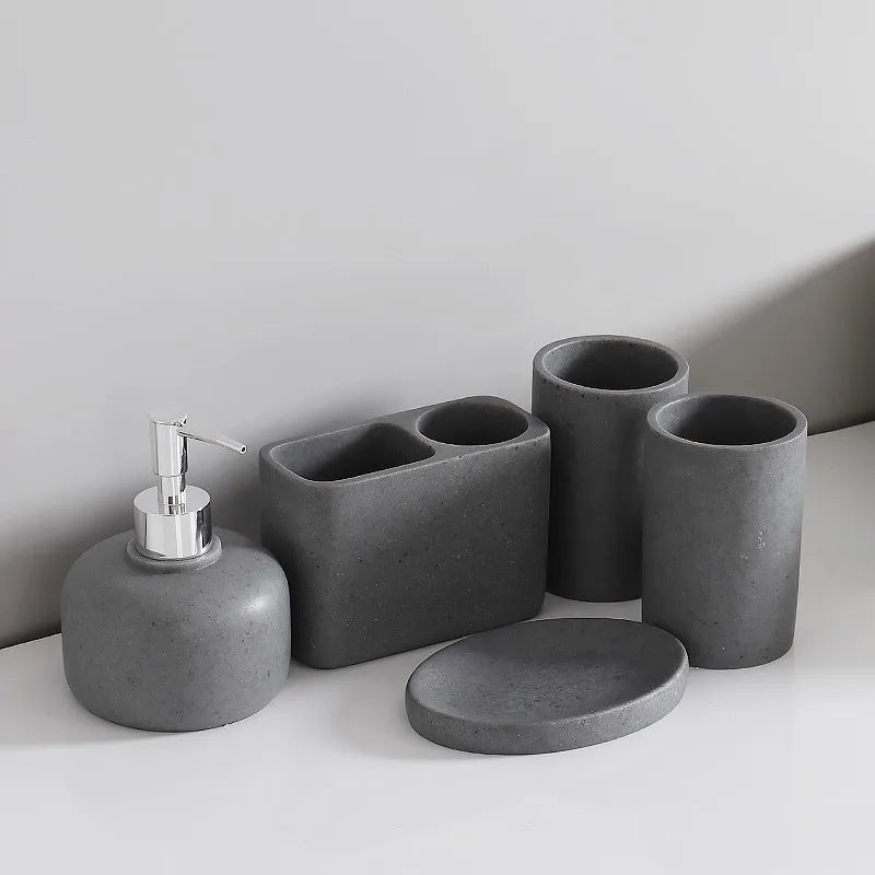 Set de vasque : distributeur, porte-brosses et plateau