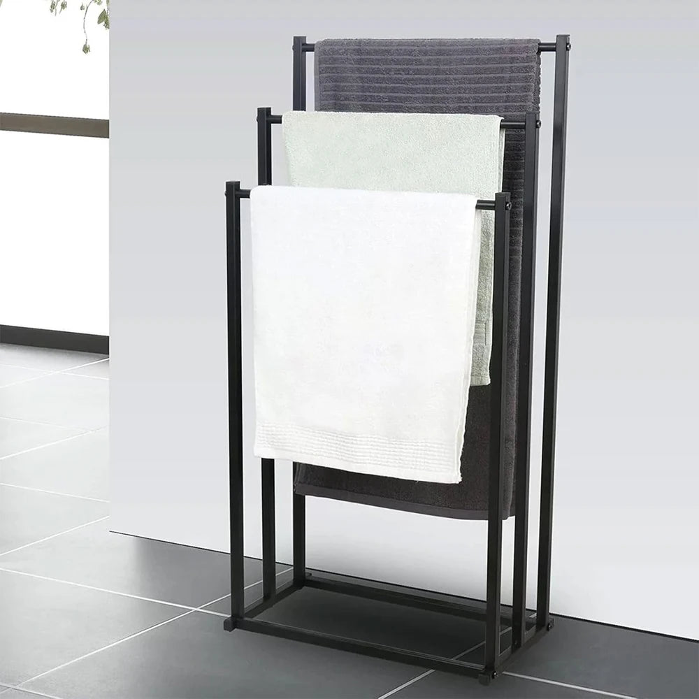 Sèche-serviettes sur pied, 3 barres