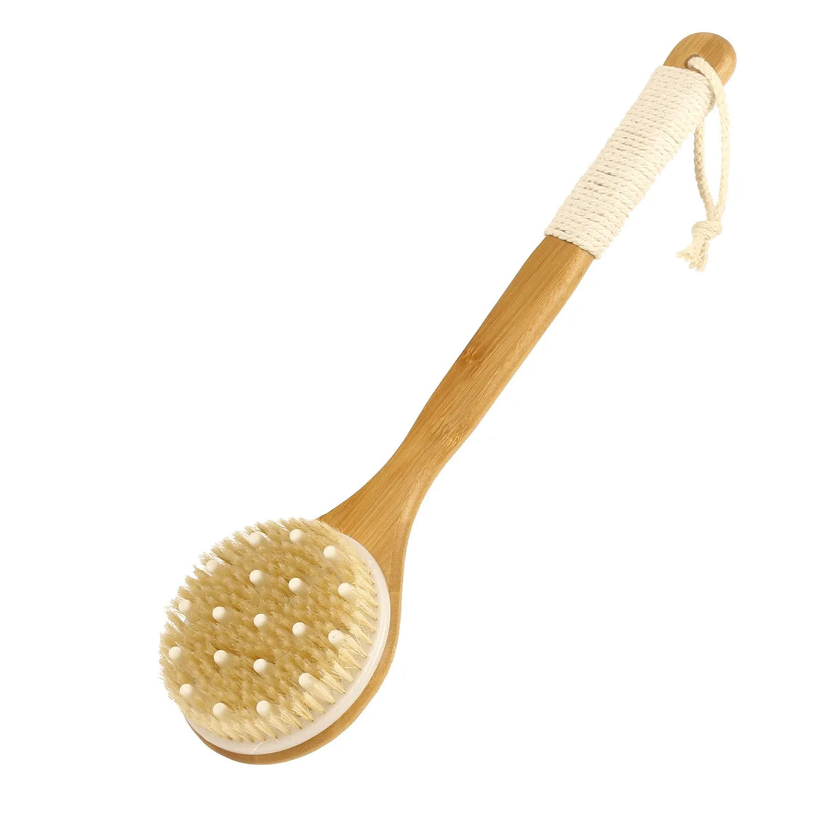 Brosse de bain en bois à long manche