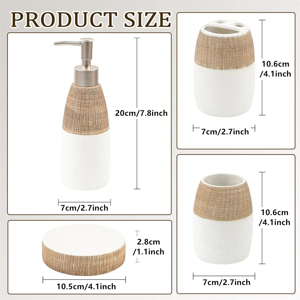 Set de salle de bain en céramique, 4 pièces