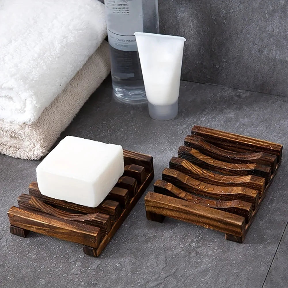 Porte-savon égouttoir en bois