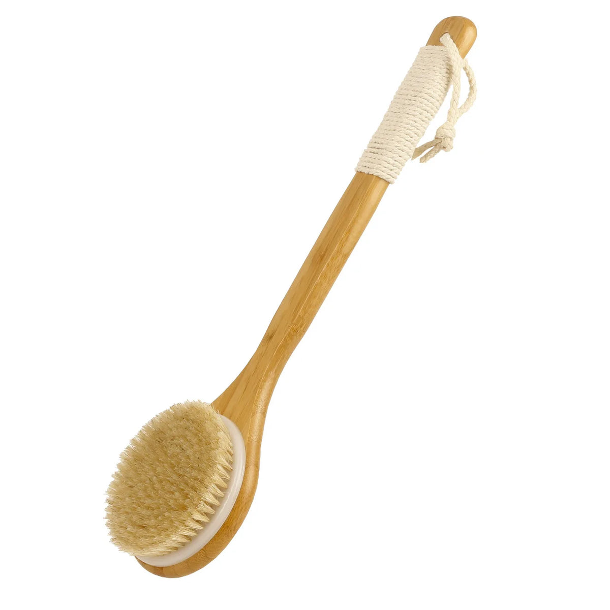 Brosse de bain en bois à long manche
