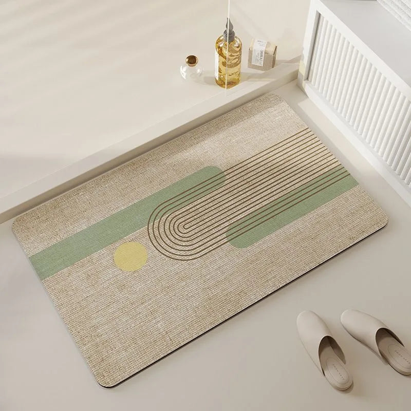 Tapis de bain en terre de diatomée, séchage rapide