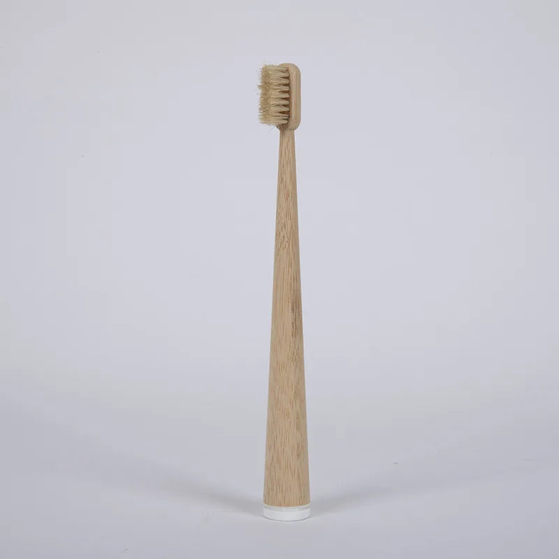 Brosses à dents en bambou, poils naturels, lot de 4