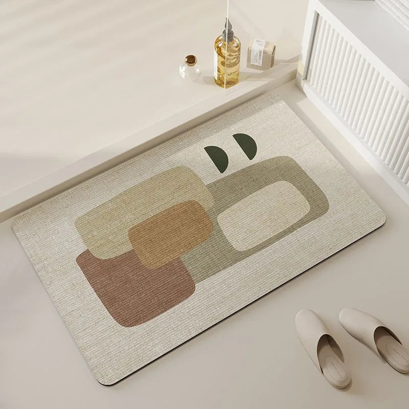 Tapis de bain en terre de diatomée, séchage rapide