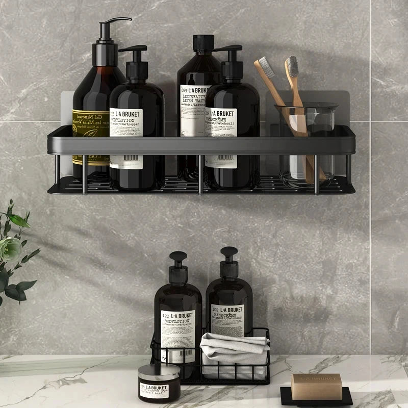 Étagère de douche en aluminium, sans perçage