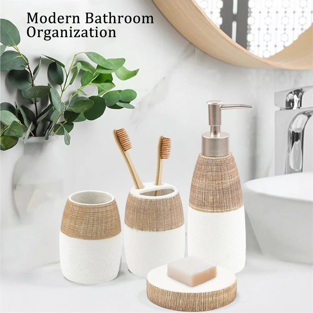 Set de salle de bain en céramique, 4 pièces