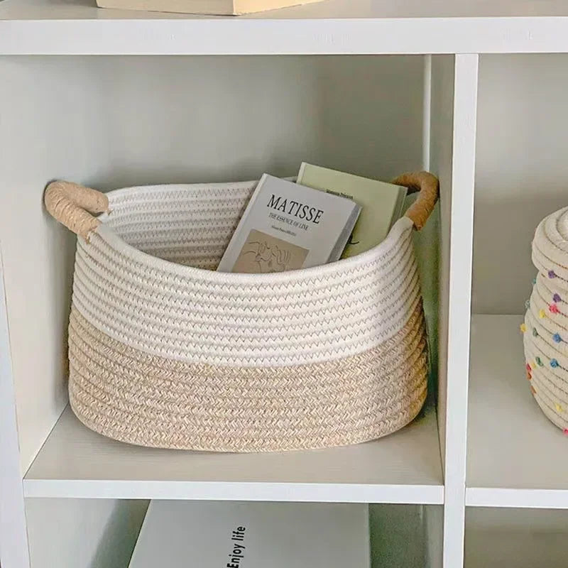Panier de rangement en corde tressée