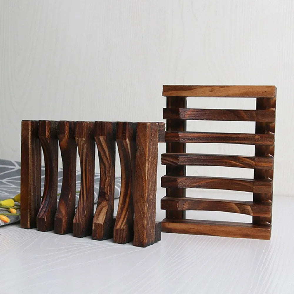 Porte-savon égouttoir en bois
