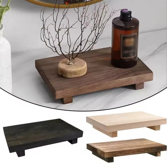 Plateau de vasque sur pied en bois